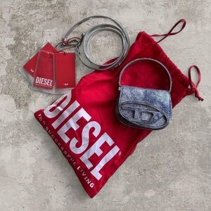 Sold Out Rare Diesel ‘1DR XS Tote Bag’ Indigo Blue and Silver Mini Crossbody Bag